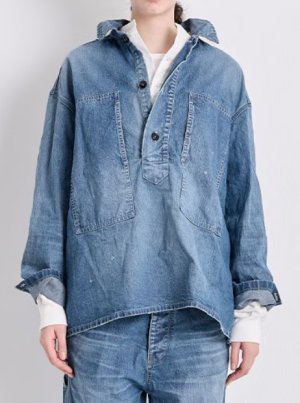 画像2: VC 　VC-2816 デニムプルオーバーシャツ   INDIGO    サイズ：F (2)