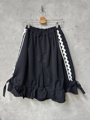 画像1: 2026春夏 フランキーグロウ　TWILL STRIPE SIDE LINE FRILL CULOTTES　カラー；NAVY　　(おとなサイズ) (1)