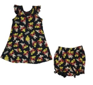 画像1: MY FIRST HYSTERIC　ANGEL MINI総柄 チュニックセット　14；ブラック　サイズ； M(100-110cm) (1)