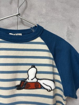 画像3: 2026春夏 　DENIMDUNGAREE　テンジク SNOOPY ボーダー TEE　　1；白 (3)