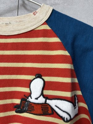 画像4: 2026春夏 　DENIMDUNGAREE　テンジク SNOOPY ボーダー TEE　　5;赤 (4)