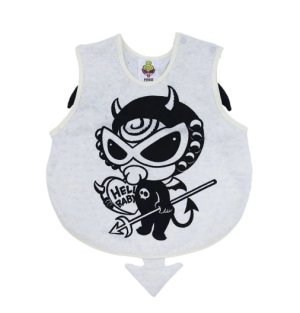 画像1: MY FIRST HYSTERIC　DEVILKIN 羽付き お食事エプロン　　サイズ；FREE　　16；オートミール (1)