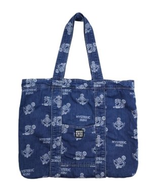 画像1: MY FIRST HYSTERIC　MINI FACE JQ ペアレンツバッグ　サイズ；FREE　　　45；インディゴ (1)