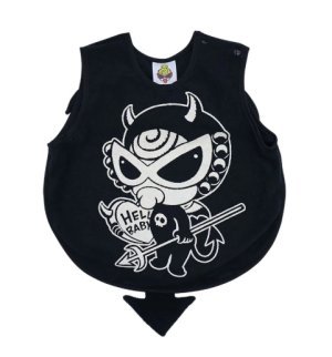 画像1: MY FIRST HYSTERIC　DEVILKIN 羽付き お食事エプロン　　サイズ；FREE　　10；ブラック (1)