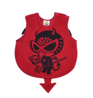 画像1: MY FIRST HYSTERIC　DEVILKIN 羽付き お食事エプロン　　サイズ；FREE　　20；レッド (1)