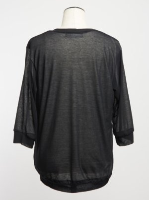 画像3: gomme 　　強撚ダブルウェイブカーディガン　	3；黒×白　サイズ；M (3)