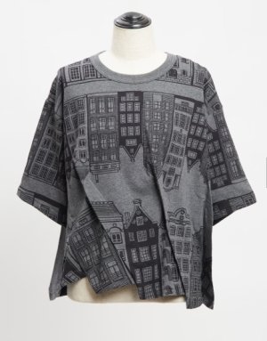 画像1: gomme 　　アムステルダムタックＴ 　　	3；グレー×黒　　サイズ；M (1)