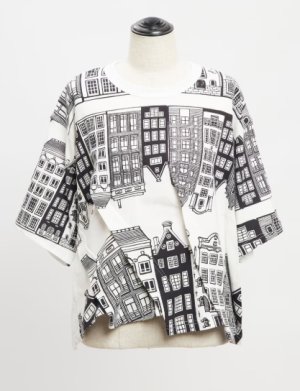 画像1: gomme 　　アムステルダムタックＴ 　　1；白×黒 　　サイズ；M (1)