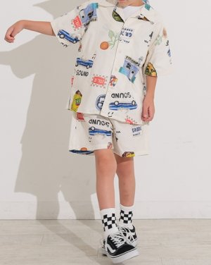 画像3: OCEAN&GROUND 　ペイントアートショーツ　　カラー；チャコール (3)