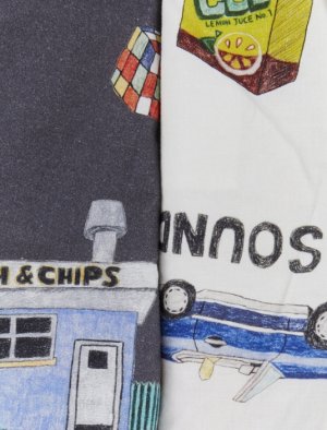 画像4: OCEAN&GROUND 　ペイントアートショーツ　　カラー；チャコール (4)