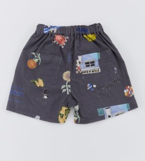 画像2: OCEAN&GROUND 　ペイントアートショーツ　　カラー；チャコール (2)