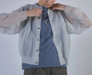 画像2: YARRA NEU　16GGシースルーニットカーディガン　81；ライトグレー　サイズ；FREE (2)