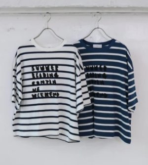 画像4: YARRA 　メンフィスボーダーロゴTEE　  57；ブルー　　FREE (4)