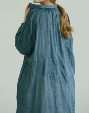 画像4: YARRA 　異素材フリルスリーブカットプルオーバー　55；ネイビー　　FREE (4)