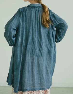 画像3: YARRA 　異素材フリルスリーブカットプルオーバー　55；ネイビー　　FREE (3)