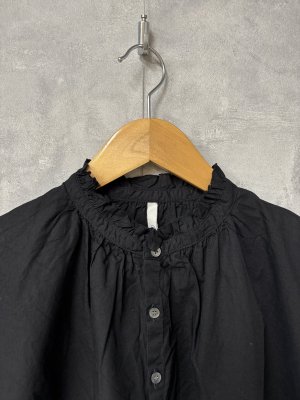 画像2: grin　CLキャンブリック5分袖フリルシャツ　　990；ブラック　サイズ；2 (2)