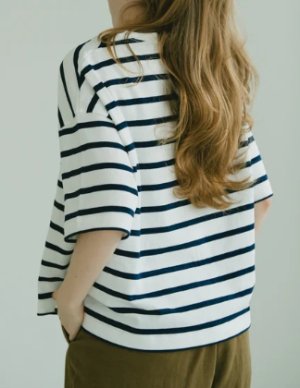 画像2: YARRA 　メンフィスボーダーロゴTEE　  07;ホワイト　　FREE (2)