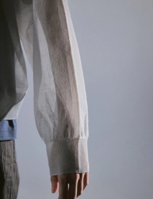 画像3: YARRA NEU　16GGシースルーニットカーディガン　81；ライトグレー　サイズ；FREE (3)