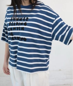 画像3: YARRA 　メンフィスボーダーロゴTEE　  57；ブルー　　FREE (3)