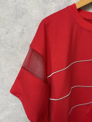 画像2: AULA AILA（アウラ アイラ）　　　Tシャツ　　　60:レッド     サイズ:0 (2)