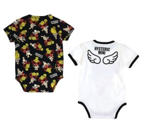 画像2: MY FIRST HYSTERIC　　　ANGEL MINI 半袖ロンパースセット　　14；ブラック系 (2)