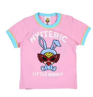 画像1: MY FIRST HYSTERIC　　　LITTLE BUNNY リンガー半袖Tシャツ　　27；ペールピンク　 (1)