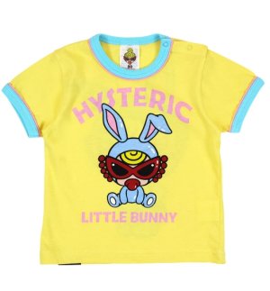 画像1: MY FIRST HYSTERIC　　　LITTLE BUNNY リンガー半袖Tシャツ　　61；レモンイエロー (1)