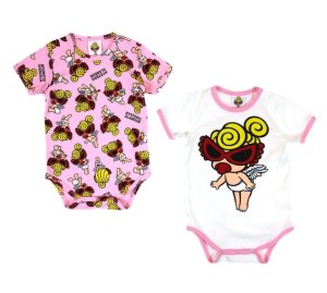 画像1: MY FIRST HYSTERIC　　　ANGEL MINI 半袖ロンパースセット　　29；ピンク系 (1)