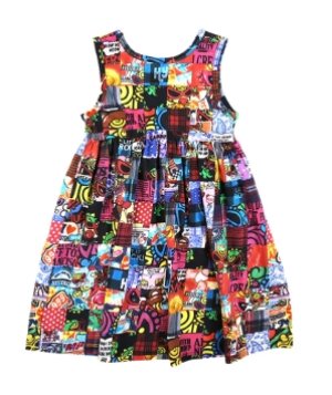 画像2: MY FIRST HYSTERIC  CRAZY QUILT総柄 Viscotex ワンピース　　90；マルチ (2)