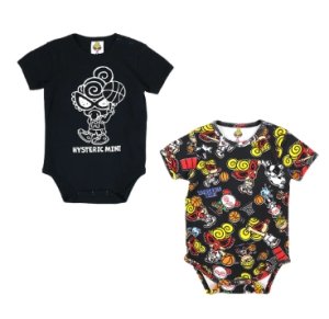 画像1: MY FIRST HYSTERIC  　HYSTERIC MINI HOOPS 半袖ロンパースセット　　14；ブラック系 (1)