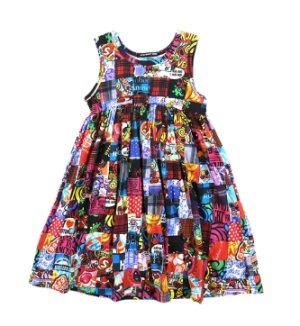 画像1: MY FIRST HYSTERIC  CRAZY QUILT総柄 Viscotex ワンピース　　90；マルチ (1)