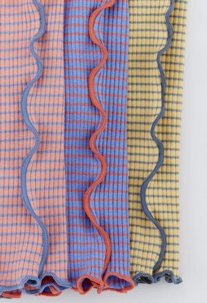 画像2: La stella　　　7ブタケボーダーメロウリブパンツ (2)