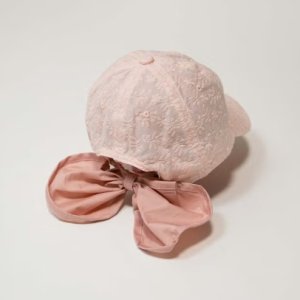 画像2: MakeYourDay　レース刺繍リボンキャップ 　　ピンク (2)