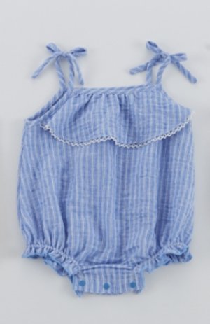 画像1: La stella 　　フリルバルーンキャミロンパス　　カラー；ライトブルー (1)