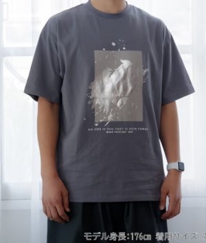 画像3: MakeYourDay　　フォイルアート半袖Tシャツ■ジュニアサイズ　　チャコール (3)