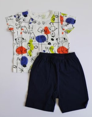 画像1: MakeYourDay　ラクガキ総柄ルームウェア　　オフホワイト (1)