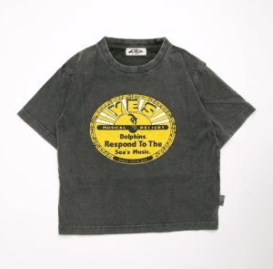 画像1: MakeYourDay　製品染めドルフィン半袖Tシャツ　　チャコール (1)