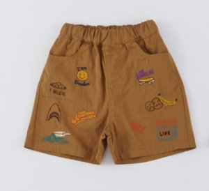 画像1: OCEAN&GROUND 　　エンブロイダリーショーツ　　カラー；キャメル (1)