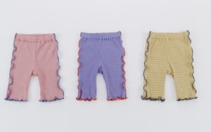 画像1: La stella　　　7ブタケボーダーメロウリブパンツ (1)