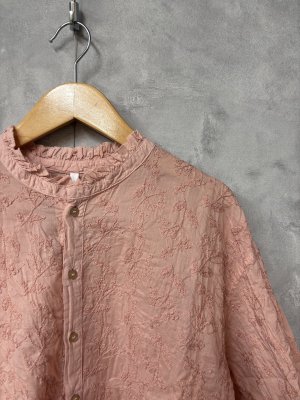 画像2: grin　ディル刺繍フリルシャツ　　310；ピンク　サイズ；2 (2)