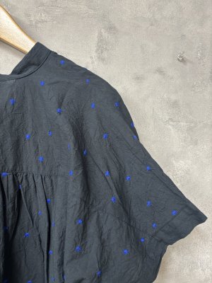 画像3: NATURAL LAUNDRY 　ドット刺繍スキッパラフT　　484；ネイビー系　　サイズ2 (3)