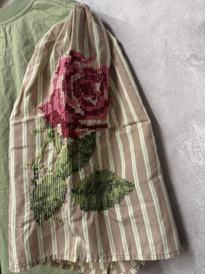 画像6: 2026春夏　MARET(マレ) 　　袖鳥花刺繍T　9；カーキ　サイズ；F (6)