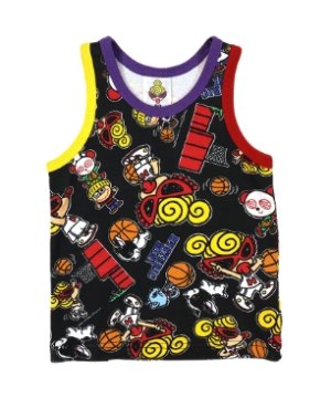 画像1: MY FIRST HYSTERIC  　HYSTERIC MINI HOOPS総柄 タンクトップ　　14；ブラック系　サイズ:90 (1)