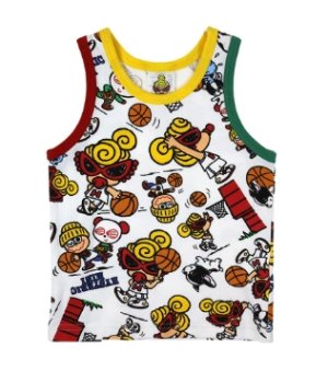 画像1: MY FIRST HYSTERIC  　HYSTERIC MINI HOOPS総柄 タンクトップ　04；ホワイト系　サイズ:90 (1)