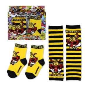 画像1: Hystericmini　LITTLE BEE レッグウォーマー&ソックス セット　60；イエロー　　FREE(11-14cm)  (1)