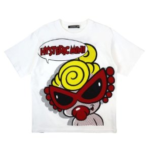 画像1: Hystericmini 　　STIPPLING MINI FACE 半袖Tシャツ　00；ホワイト　 (1)