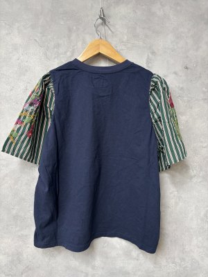 画像4: 2026春夏　MARET(マレ) 　　袖鳥花刺繍T　4；紺　サイズ；F (4)
