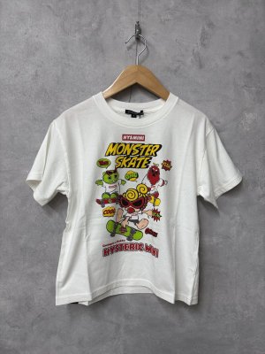 画像1: Hystericmini 　　【ガチャムックコラボ】　Tシャツ（スケボー）　00；ホワイト　 (1)