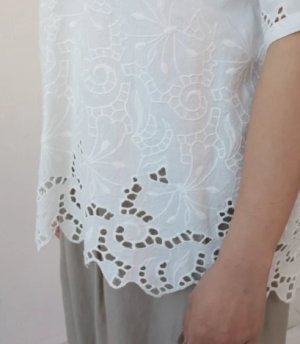 画像5: YARRA 　INDIAスカラップ刺繍ブラウス　01；ホワイト　FREE (5)