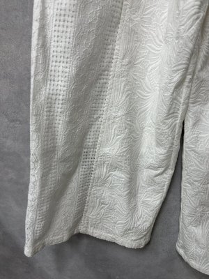 画像3: YARRA 　　INDIA刺繍切替ワイドパンツ　01；ホワイト　FREE (3)